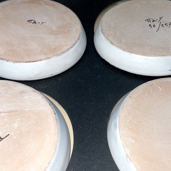 Handmade in Italy Complete Artisan Signed  Coaster Set New in Original Box - Picture 7 of 10